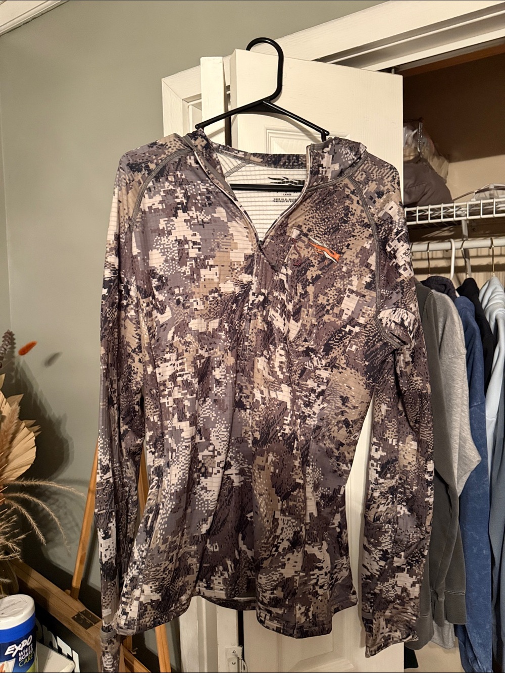 Digital Camo Hooded Utility Jacket - Gray/Cream